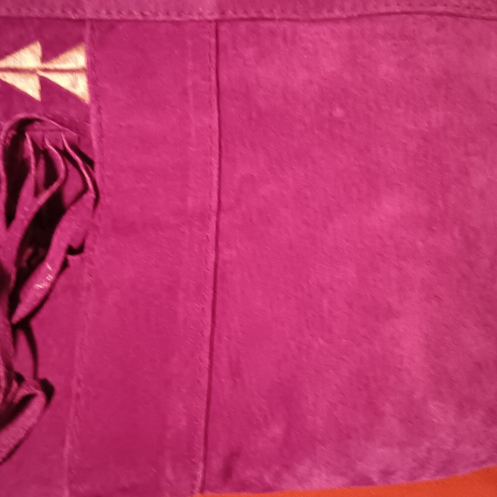 Pioneer wear grape purple leather fringe jacket - Picture 4 of 7